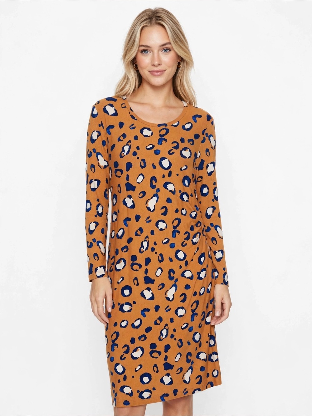 3-1 Phillip Lim Animal Print Maxi Dress in Brown & Blue Size XL